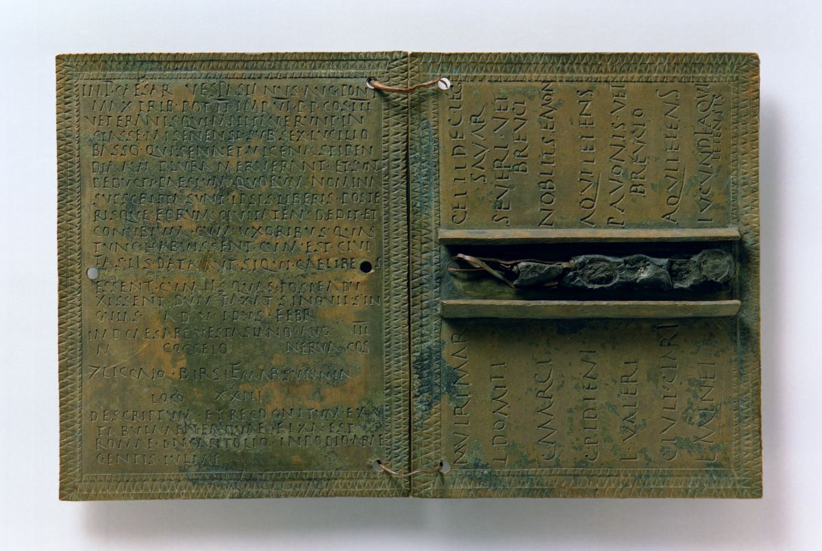 1) The best preserved Roman military diploma to survive from the ancient world: These highly prized bronze legal documents were issued to retiring non-citizen soldiers upon successful completion of their minimum required service: 25 years in the army or 26 years in the navy..