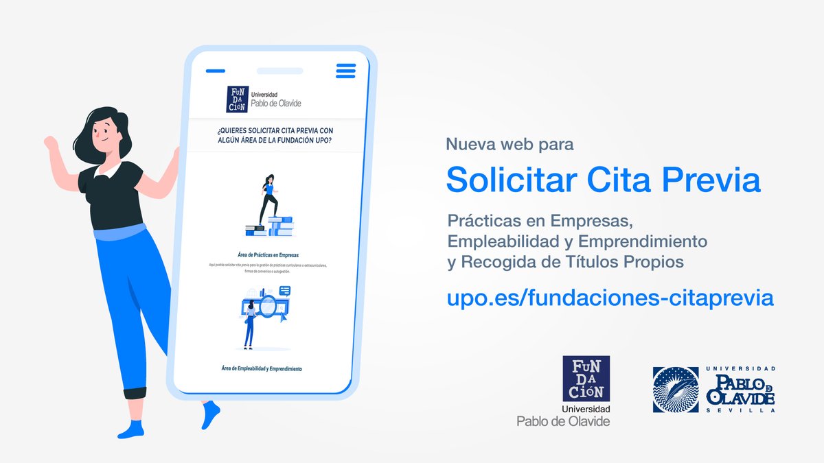 Si necesitas atención personalizada en <a href="/practicasfupo/">practicasfupo</a>, <a href="/empleaemprende/">empleaemprendefupo</a> o para recoger un título propio, recuerda que esta es la nueva web de solicitud de #cita upo.es/fundaciones-ci…