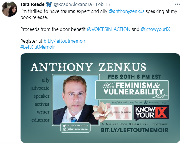 Oh boy, I once said Reade is the gift that keeps on giving and haven't been disappointed yet.YES, LET'S TALK about her "ally", this creepy White Knight who brags trauma expertise but who gets his kicks continuously posting provocative bad takes.THREAD 1/