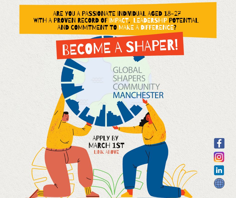 We are recruiting!! 🐝 

Join us in our mission to create impact in our local community. 

If you are passionate about making a difference in Manchester, this is the right place for you! 

Apply here: mcrshapers.com/apply
Last date to apply is 01 March 2021. 

#LovefromMCR