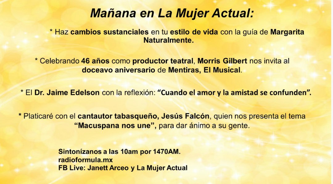 ¡Los esperamos!
@MargaritaNatur1 @morrisgil @mentirasmexico @jedelson55 @SoyJesusFalcon