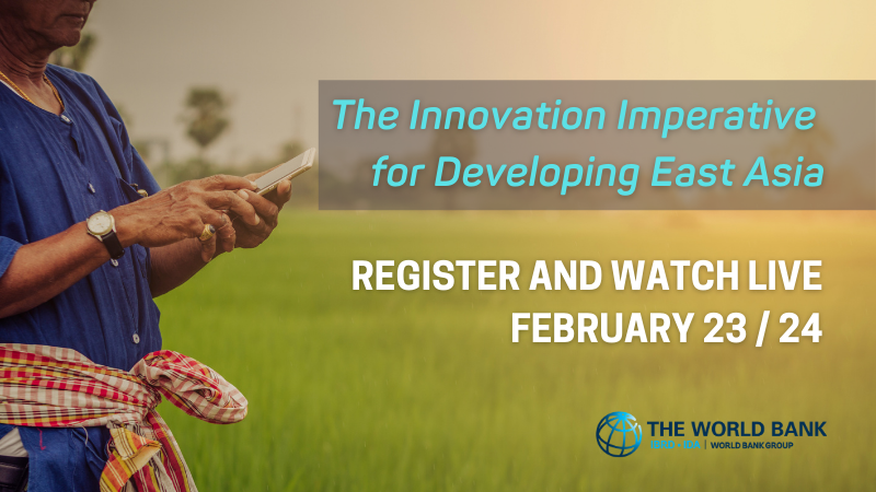 WB_AsiaPacific's tweet photo. @WorldBank @WBG_DigitalDev @WBG_Education @WBG_Finance @WBG_PPP @WBG_Agriculture @WBG_Cities @IFC_EAP @WBG_Poverty Following decades of impressive growth, East Asia faces challenges in sustaining economic performance amid the #COVID19 crisis. INNOVATION is key, but what will it take to spur greater innovation? Join policymakers Feb 23/24 to discuss #InnovativeEastAsia: https://t.co/xs6SBeIoay https://t.co/u658EjJBNM