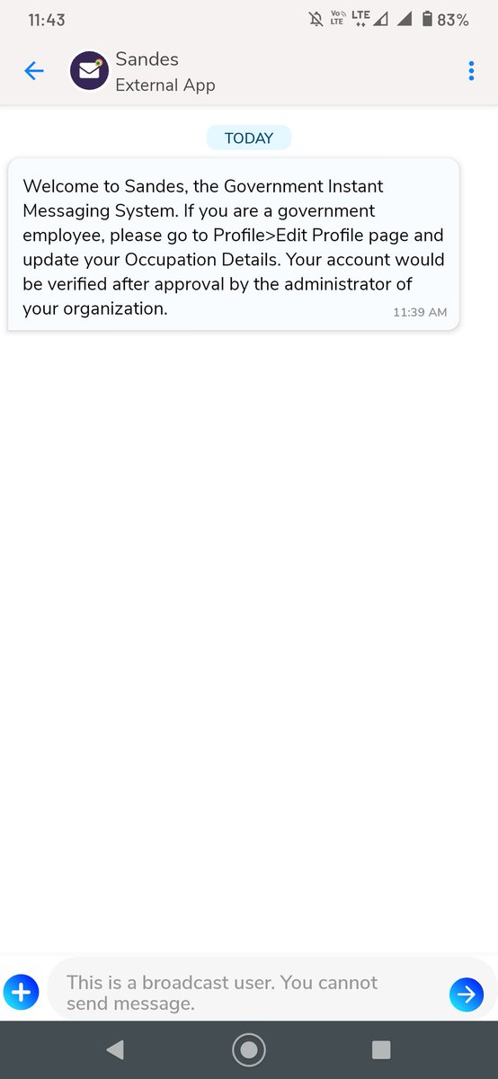 memeskesodagar's tweet image. Download &quot;SANDES&quot; instant messaging app. It can be replacement of whatsapp in india. It made my goverment of India. Everyone should have a look on it. 
Here is one snapshot of this app. 
#SandesApp
gims.gov.in/dash/dlink
