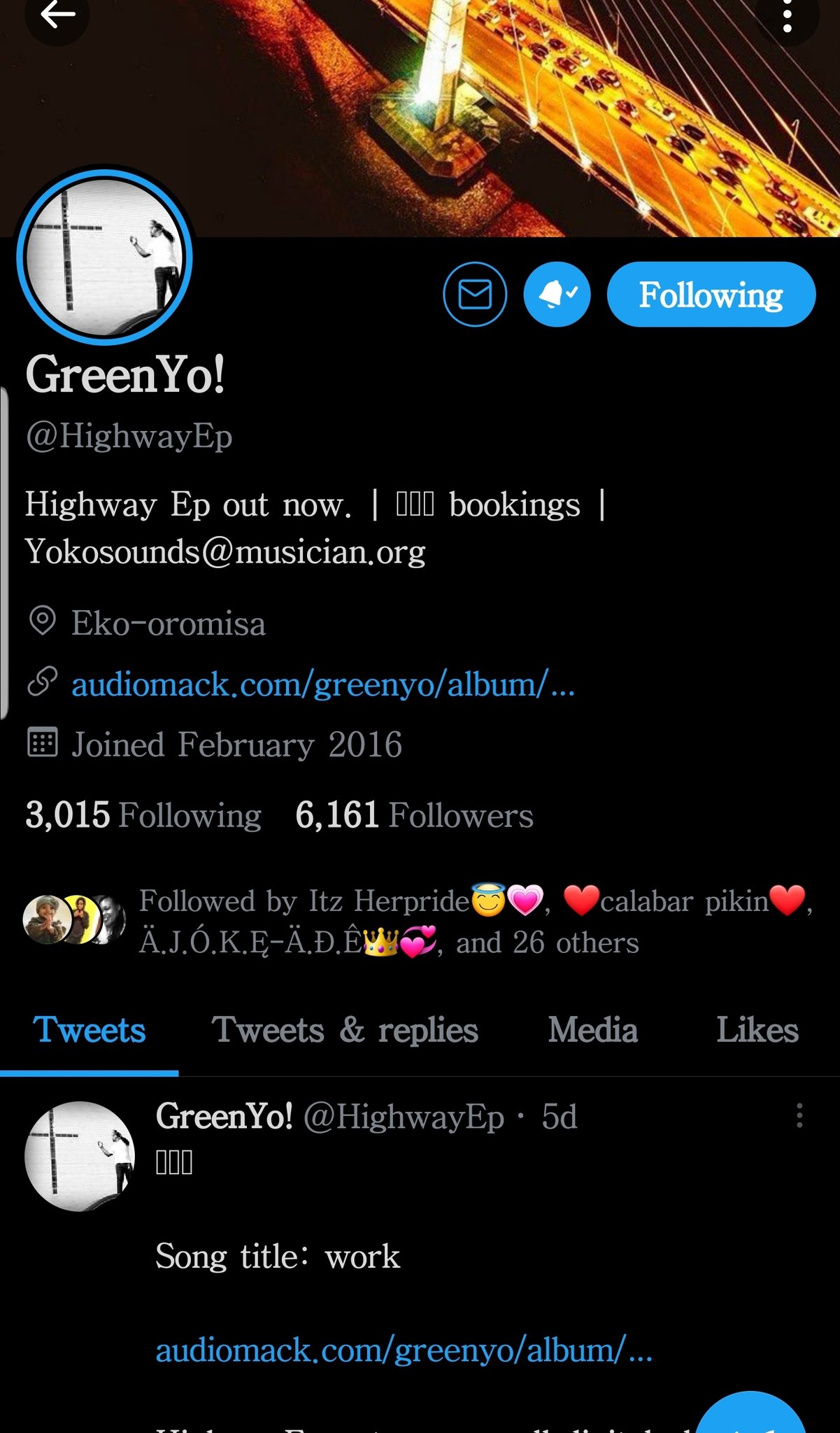 Gaji Oloye Yes Oooooooo I Follow Greenyo1759 I Follow Highwayep I Retweet Pinned Tweet Yokonation Yokosounds C Ibidapson T Co Ghcgwq9o6g