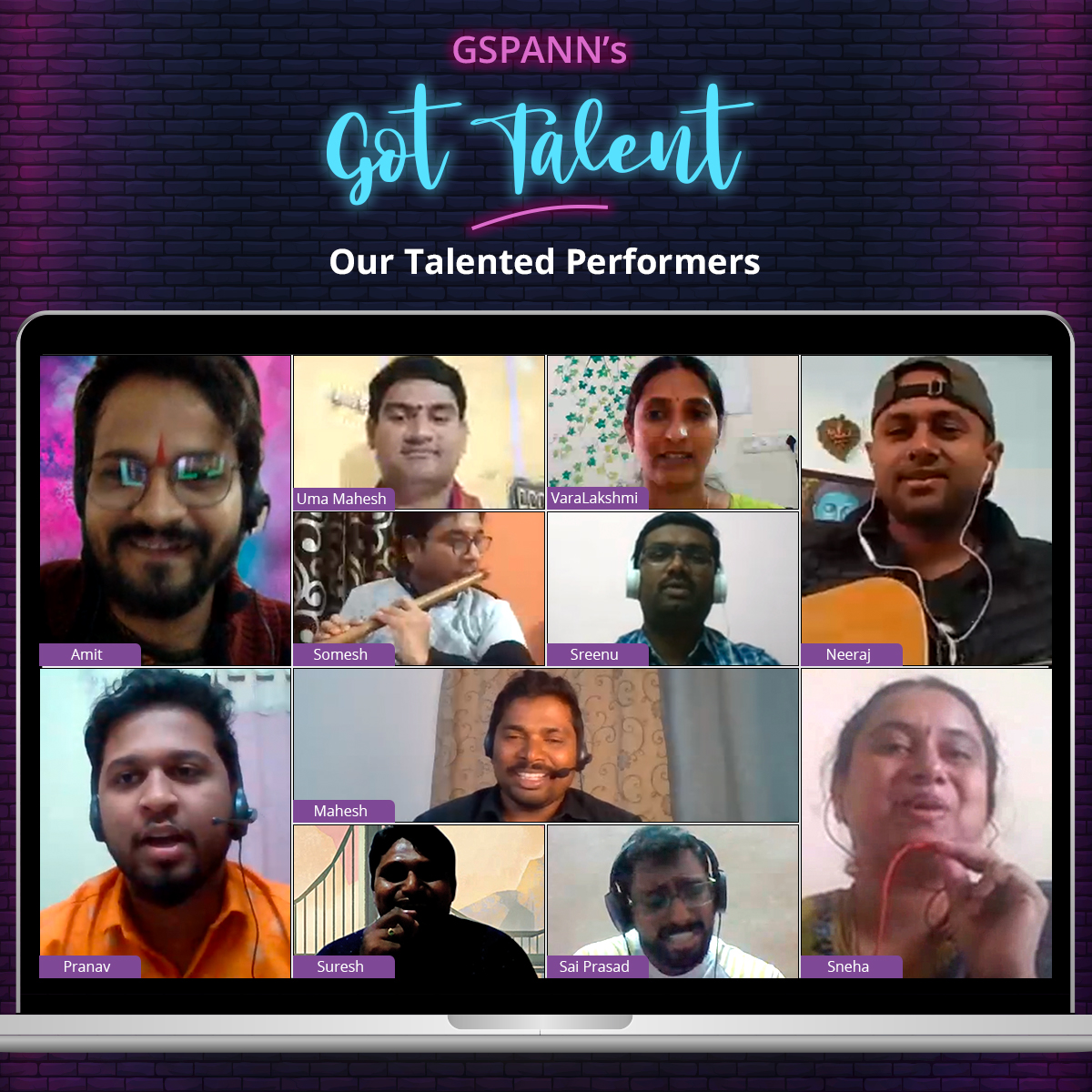 gspanntech's tweet photo. #GSPANN recently organized #GSPANNsGotTalent, a #VirtualTalentShow. Congratulations to all the winners and thanks to all the participants for entertaining us with their talent.
#GSPANNFamily #CorporateTalentShow #OfficeTalentShow #TalentedWorkforce #VirtualEvent https://t.co/fCGXZbppBH