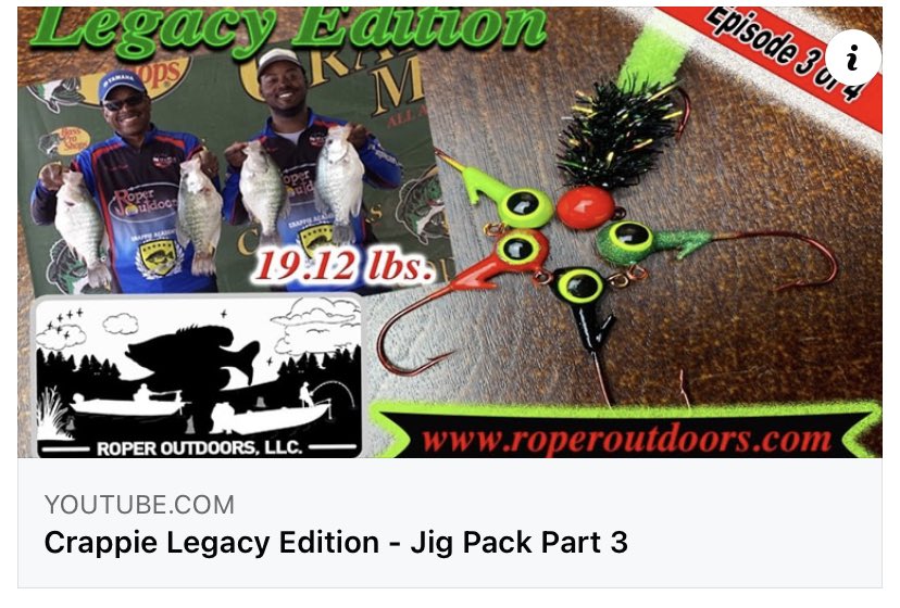 Episode 3 of 4 - youtu.be/9T5y4Jlz9P8 #crappie #fishing #roperoutdoors #crappiefishing #BlackHistory