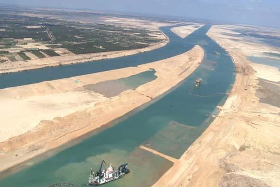 When first opened, the canal was a channel barely 26 feet deep, 72 feet wide at the bottom, and 200 to 300 feet wide at the surface. After many groundings, the canal saw successive widening and deepening improvements. (6/14)