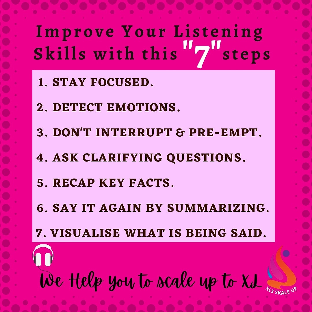 Vvijay_raghavan's tweet image. facebook.com/10445449825712…

Most important while in Discussion/Interaction/Arguments...etc is

&quot;Listening&quot;

Improve your listing skill follow these steps 👍

Follow us 
#xlsskaleup
#tailoremadelearning