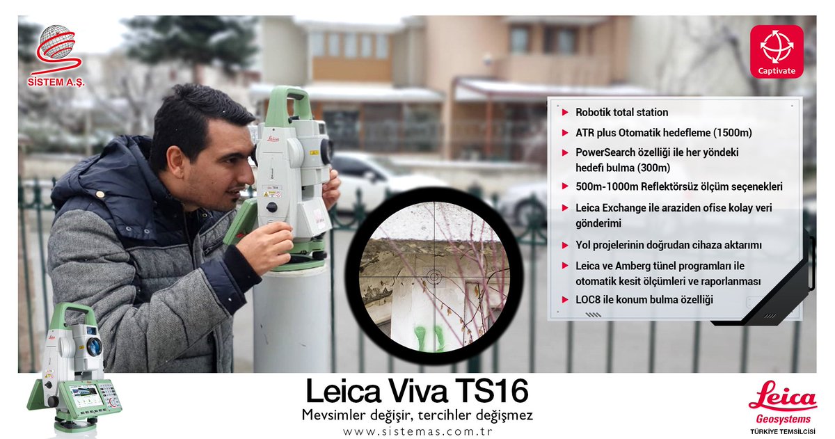 SistemASLeica's tweet image. Leica Viva TS16
Mevsimler Değişir, Tercihler Değişmez...
#leica #totalstation #LOC8 #TS16 👍