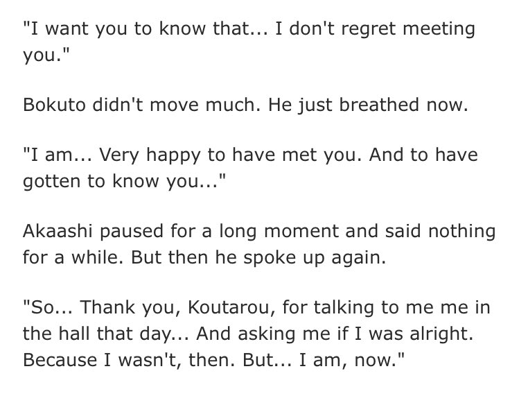 J Akaashi Talking To Kenma I Wish I Never Met Him Also Akaashi Talking To Bokuto I Don T Regret Meeting You In Another Life Broke My Life Into Pieces T Co Qxl4gp06b5