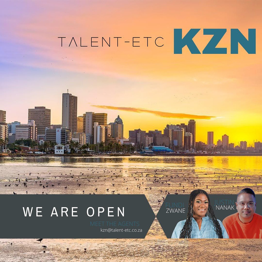 actorspaces's tweet photo. In KZN and need representation, Talent-etc artist management has officially opened doors in Durban. The  KZN division is run by the phenomenal Fundi Zwane and Justin Nanak in conjunction with Society 5.0  For information email agents, Fundi and Justin at kzn@talent-etc.co.za https://t.co/DkVanz3a43