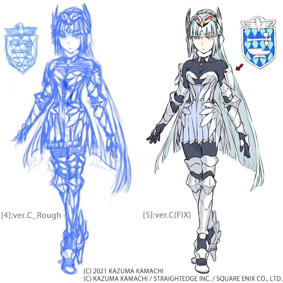 【エリザ=シルバーストーム】バレエ、白鳥の湖、フィギュアスケーター…と書いてみると『オーディンスフィア』のグウェンドリンと、デザイン的な極性がだいぶ近いですね。 