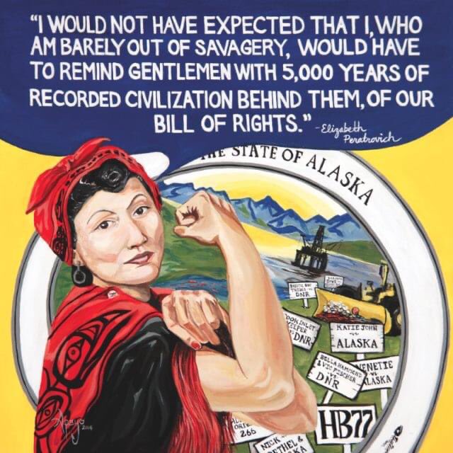 Can’t let Elizabeth Peratrovich day end without sharing this awesome poster art by Apayuq.
apayuq.com/acrylic-painti…