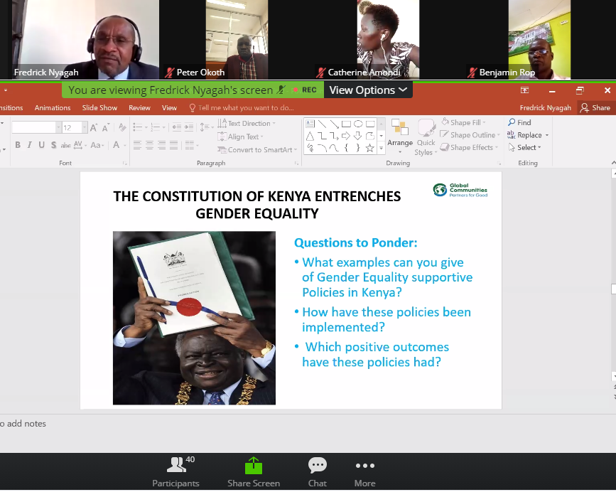 G_Communities_K's tweet photo. Day 3 of @G_Communities  #PPMP4 training: Our Gender Technical Specialist, Fredrick Nyagah, taking the participants through effective ways of #gendermainstreaming in public policy making process. #CoopDev #leadingwithlocal @USAIDEconomic @USAIDKenya @Global_Kristin @ICA_AFRICA1 https://t.co/tthcIwnSjC