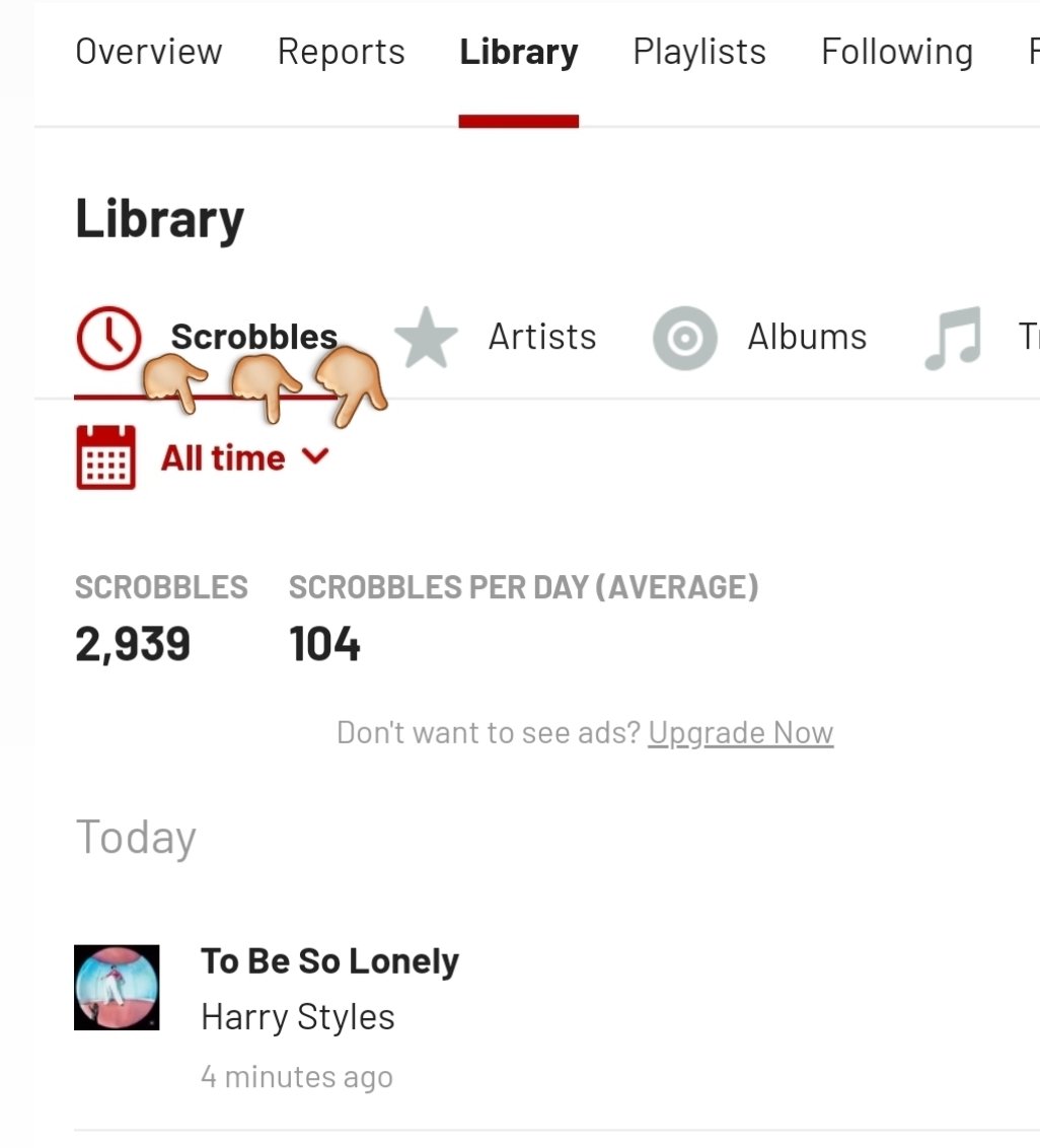 Hot10Harry's tweet photo. HOW TO SUBMIT YOUR SCROBBLES TO THE HARRY HOT10?
Go to LAST FM website click on library &amp; Press on 'ALL TIME' option where you'd have to change the date to 12-18 February then press on APPLY to get your stats of the tracking week. press on Artists and Tracks and take SCREENSHOTS. https://t.co/B6GsYym3UP