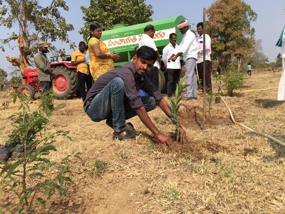 RaoPrashanth33's tweet photo. రాజ్యసభ సభ్యులు శ్రీ జోగినిపల్లి సంతోష్  కుమార్ అన్న గారి పిలుపు మేరకు గ్రీన్ ఇండియా ఛాలెంజ్ లో భాగంగా  కోటి వృక్షార్చన లో  కేసీఆర్ గారి పుట్టినరోజు సందర్బంగా  మూడు మొక్కలు నాటడం జరిగింది @EanuguRavinder @VPRTRS @MPsantoshtrs @MPBBPATIL 
#GreenIndiaChallenge 
#KotiVriksharchana https://t.co/KumsyTSl19