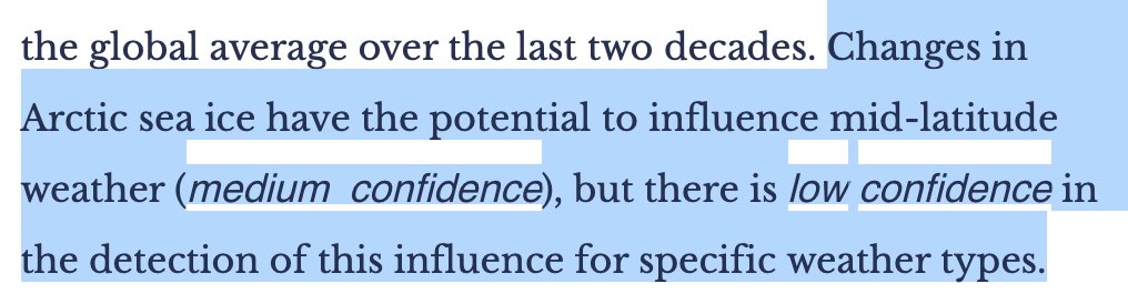 polar_james's tweet photo. Perhaps now is a good time to recall what the @IPCC_CH SROC said about connections between Arctic sea-ice loss and midlaititude weather: https://t.co/9hy5w5pZLn