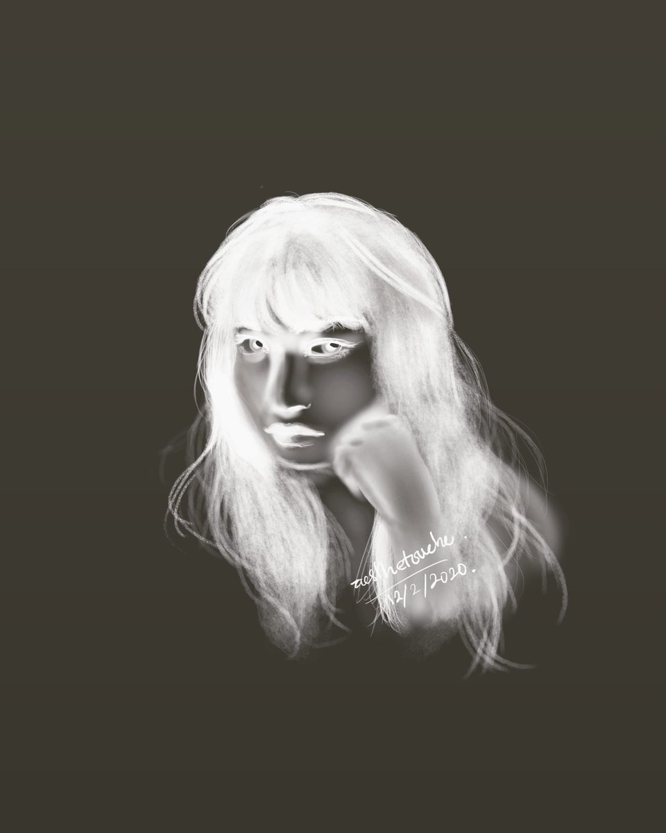 aesthetouche's tweet photo. Trying to be experimental by drawing it as 'negative', but ended up being stressed.
#NanaKomatsu #drawing #digitalart #negativedrawing #fanart https://t.co/F8bkX99wO4