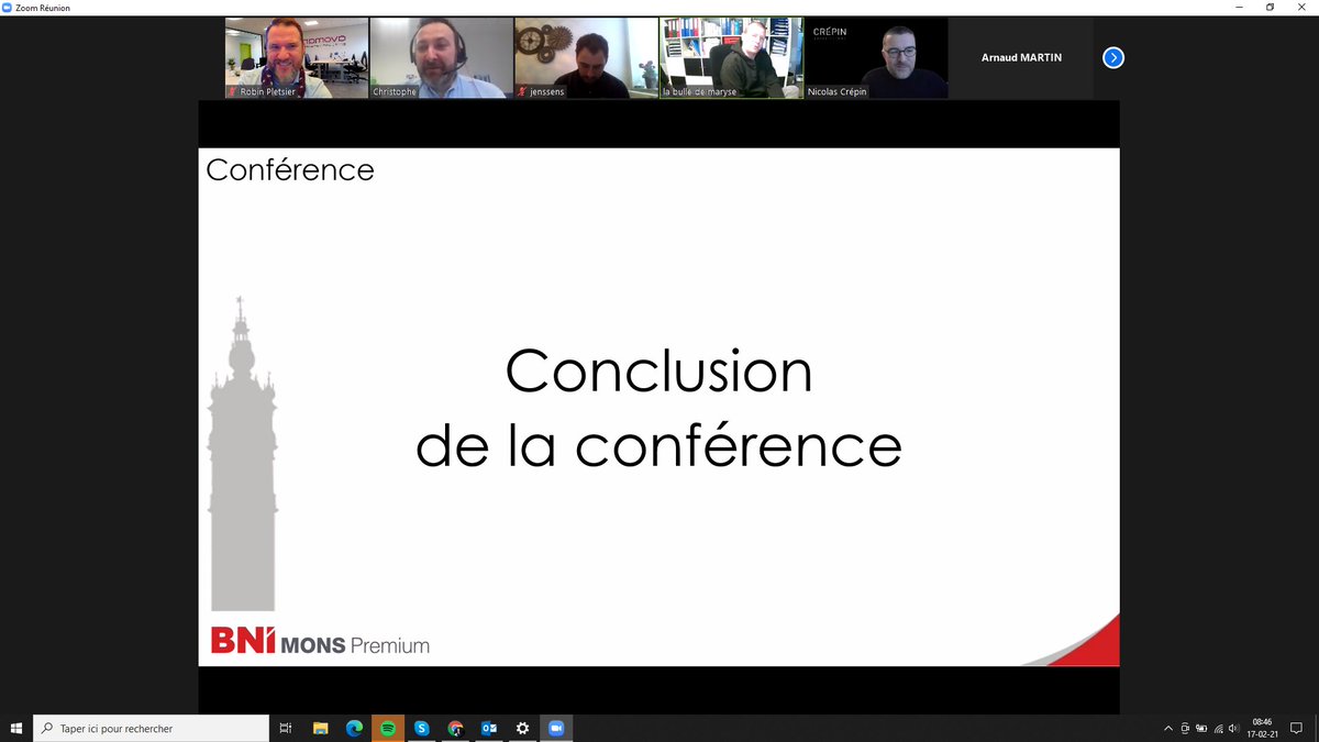 Ce matin, nous étions invités au #BNI de #Mons... En ligne mais néanmoins enrichissant.