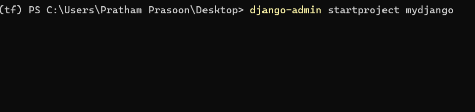In order to create a Django project, you run this command 