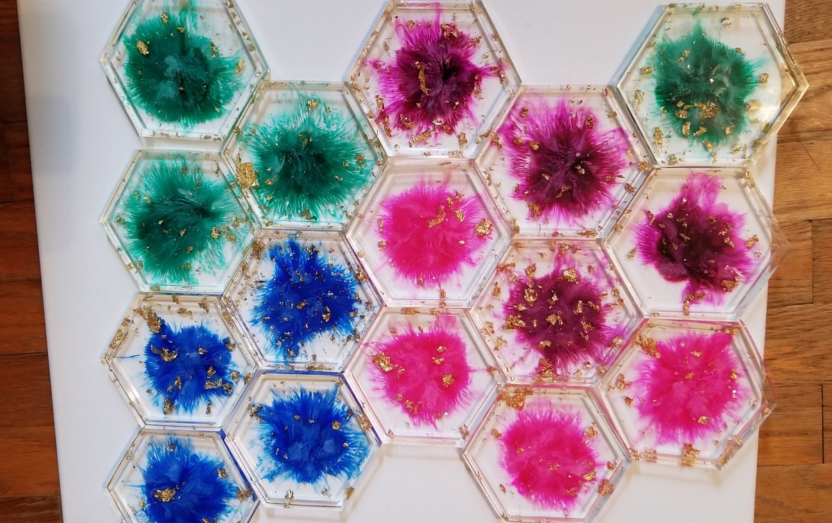 WonderfallC's tweet photo. Our latest batch of coasters! #resin #coasters #etsy #wonderfallcrafts #SmallBusiness #familybiz #ShopSmall https://t.co/T7J6Do9tcT