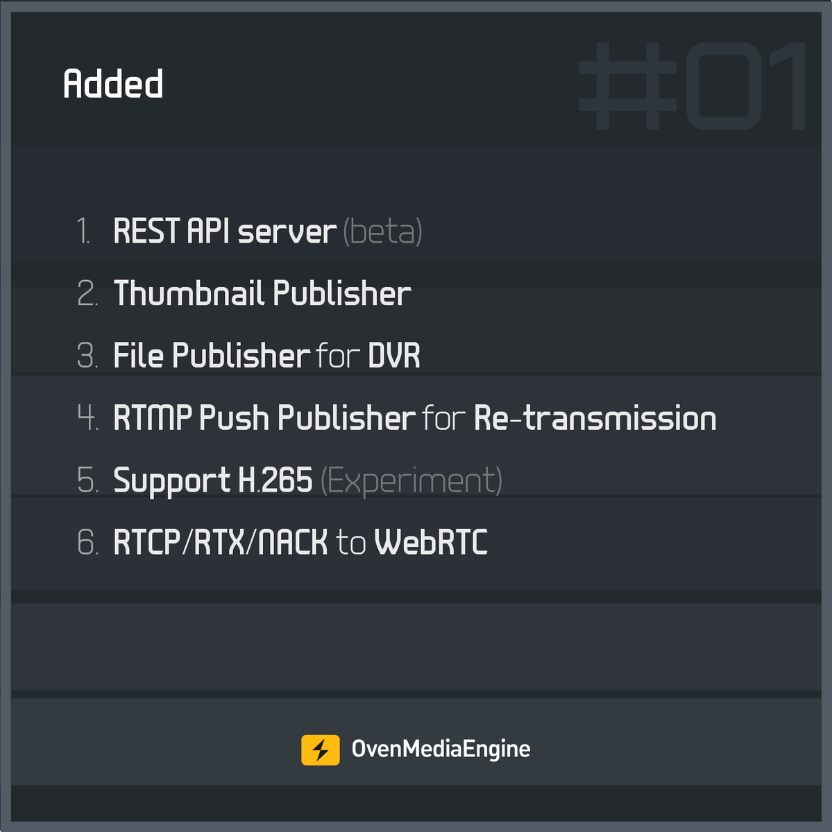 OvenMediaEngine's tweet photo. (1/3) #OvenMediaEngine has been updated to version 0.11.0, and there are big changes!
For more details, please see our release note: https://t.co/f2534y1zp5
#AirenSoft #OpenSource #SubSecondLatency #StreamingServer https://t.co/mpNLuKiX1b