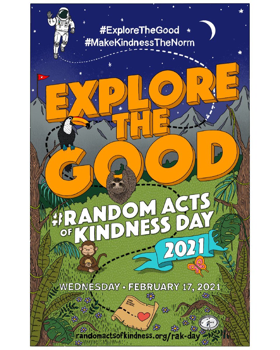 Today is Random Acts of Kindness Day.

Never was it more important to show unexpected acts of kindness than now - in these challenging times.

Stay safe & stay encouraged. You've got this! 

#randomactsofkindness #TeamKind

#MakeKindnessTheNorm #ExploreTheGood