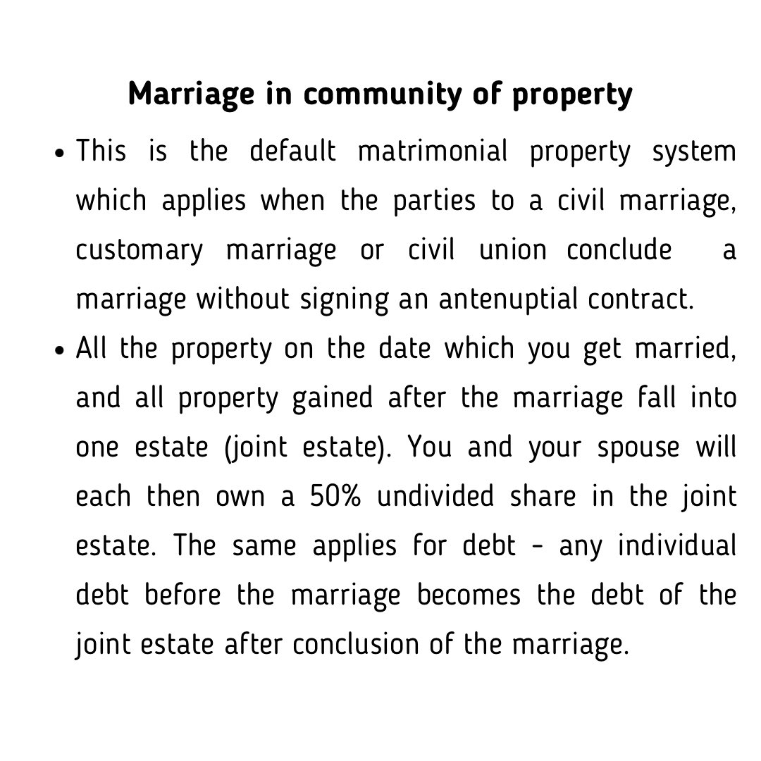 This is a reminder to get your marriage contracts drafted BEFORE your lobola negotiations. We don’t want any misunderstandings about whether or not you’re married in or out of community of property in future.