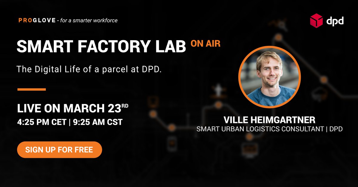 ProGlove's tweet photo. 📢 Meet Ville Heimgartner at #SmartFactoryLab March Edition and find out how #DPD Switzerland is keeping up with current postal challenges by adpoting the latest digital technologies.👉Register now for free: https://t.co/xbbPeqTxPX
#digitalsupplychain #warehousesolutions #SFL https://t.co/lI423nio7X