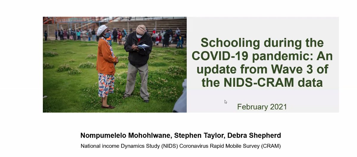 NIDS-CRAM (@nids_cram) on Twitter photo Turning to education, <a href="/Mpumi_NLM/">Mpumi Mohohlwane</a> presents the #NIDSCRAMWave3 findings based on her work with <a href="/debbidooda/">Dr Debs</a> and <a href="/stephengstaylor/">Stephen Taylor</a>.
Link to full paper here: cramsurvey.org/wp-content/upl… Turning to education, <a href="/Mpumi_NLM/">Mpumi Mohohlwane</a> presents the #NIDSCRAMWave3 findings based on her work with <a href="/debbidooda/">Dr Debs</a> and <a href="/stephengstaylor/">Stephen Taylor</a>.
Link to full paper here: cramsurvey.org/wp-content/upl…