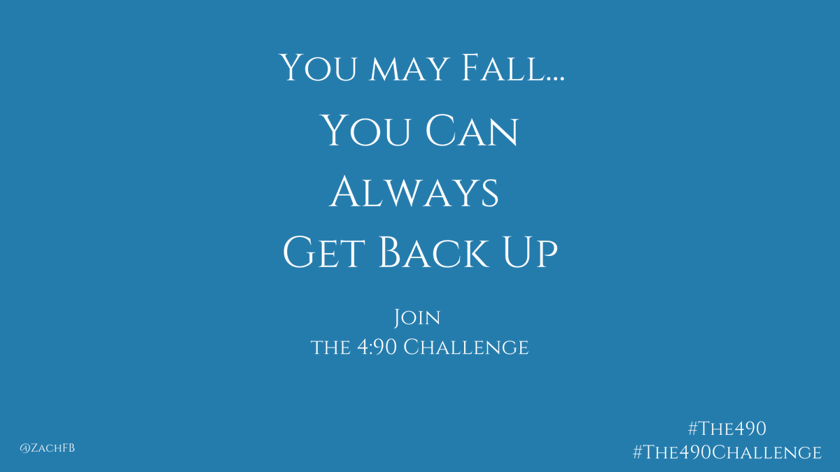 So - I have had some issues in the last week &amp; fallen off the 490 wagon - so I have to start again but that’s fine you can always start again…
#The490 
bit.ly/The490Rules