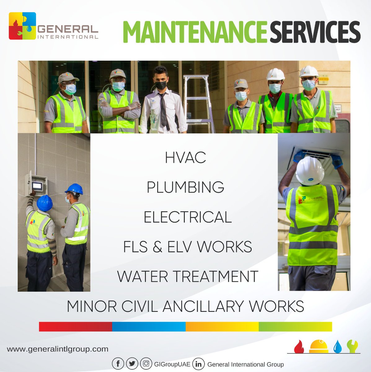 GIGroupUAE's tweet photo. Maintenance Services.
.
#Facility #FacilityMaintenance #FacilityManagement #Facilityservices #Maintenance #HVAC #hvacmaintenance #AC_Maintenance #Electrical #Electrical_maintenance #plumbing_maintenance #Firefighting #LifeـSafety #Security #flsactive #flspassive #IntegratedELV https://t.co/fjWCYUVYHv