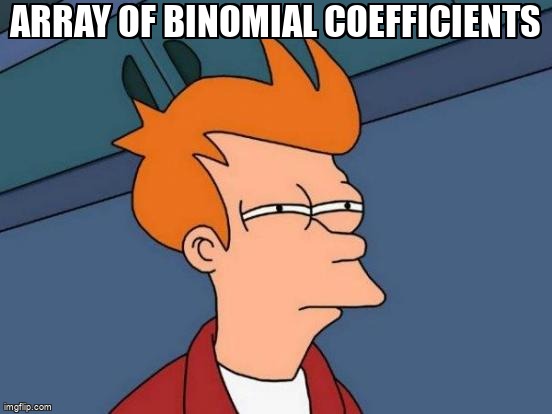 overflow_meme's tweet image. Array of binomial coefficients stackoverflow.com/questions/5922… #pascalstriangle #binomialcoefficients #java #arrays