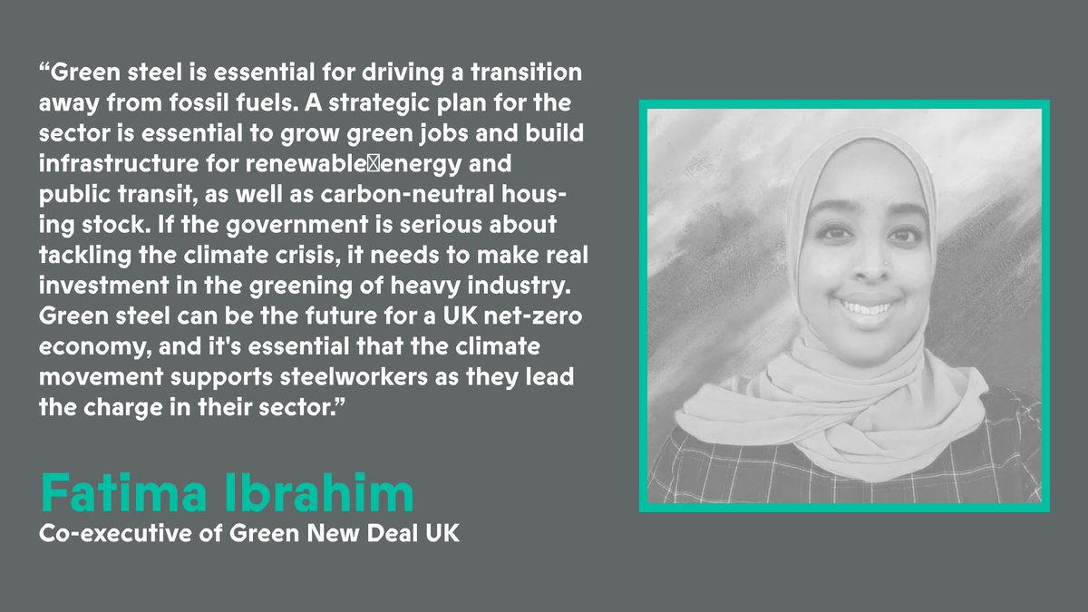 Momentum for action is growing. Our report is backed by a broad coalition, from Miriam Cates MP, Conservative MP for Penistone & Stockbridge, to  @Ed_Miliband to  @UKSteel__ to  @CommunityUnion and  @GreenNewDealUK