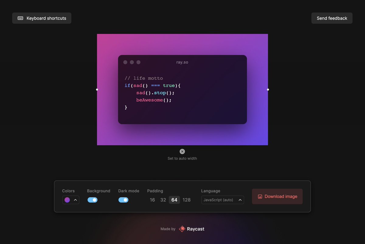 Code snippets but nice

ray.so