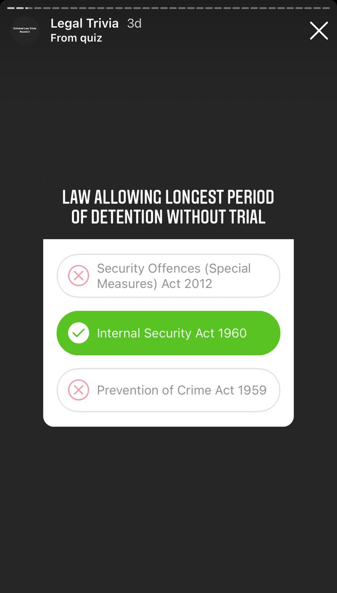 A thread for the criminal law trivia questions and answers I’ve posted on another platform. Hopefully there are some who find this useful and interesting 