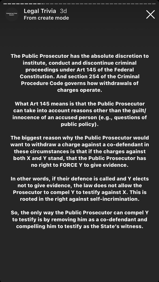 A thread for the criminal law trivia questions and answers I’ve posted on another platform. Hopefully there are some who find this useful and interesting 