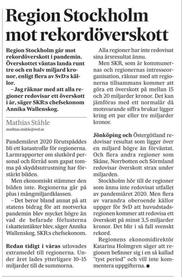 Louise Bringselius (@bringselius) on Twitter photo Hur kan Region Stockholm hänvisa till "tyst period" för att slippa svara på journalisters frågor om ekonomin? Offentlig sektor ska alltid vara tillgänglig och beredd att svara. Begreppet tyst period gäller aktiebolag och avser insiderhandel.
<a href="/MathiasStahle/">Mathias Ståhle</a> <a href="/SvD/">Svenska Dagbladet</a> <a href="/regionstockholm/">Region Stockholm</a> Hur kan Region Stockholm hänvisa till "tyst period" för att slippa svara på journalisters frågor om ekonomin? Offentlig sektor ska alltid vara tillgänglig och beredd att svara. Begreppet tyst period gäller aktiebolag och avser insiderhandel.
<a href="/MathiasStahle/">Mathias Ståhle</a> <a href="/SvD/">Svenska Dagbladet</a> <a href="/regionstockholm/">Region Stockholm</a>