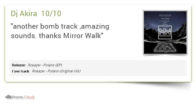 mirror_walk's tweet photo. Dj Akira supports: Rokazer - Polaris (EP) 10/10 #newrelease https://t.co/xy9UZAonML #mirrorwalkmusic #mirrorwalkfamily #mirrorwalk https://t.co/RaA9FeLaR7