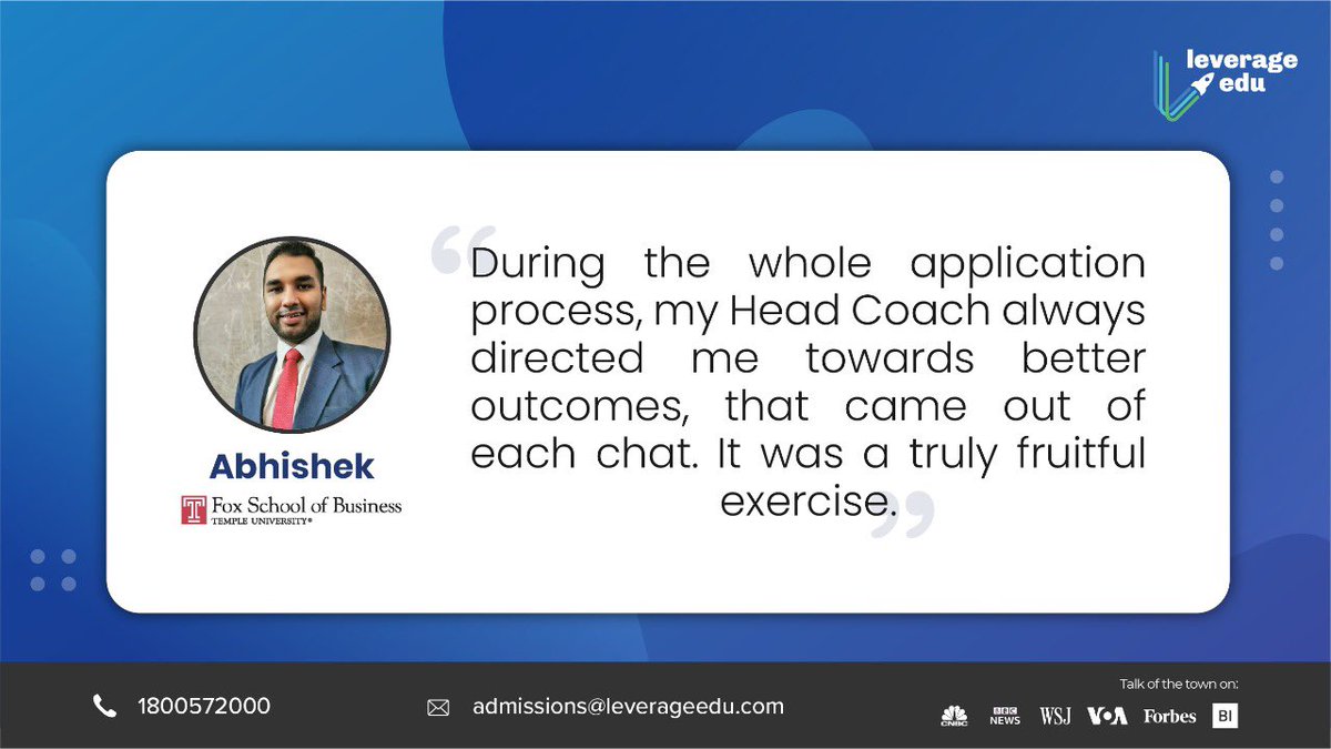 Akshay001's tweet image. Deep insightful conversations with @leverageedu Coaches 🤝- makes the journey beautiful &amp;amp; fun!

Congratulations @foxschool on having Abhishek join your legacy 🛎 

45/ @leverageedu 🕸