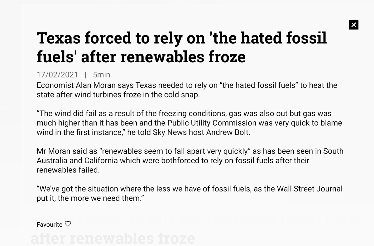 Wow - finally. How did it take this long for  @SkyNewsAust to publish lies about Texas' blackout? They've dropped the ball...