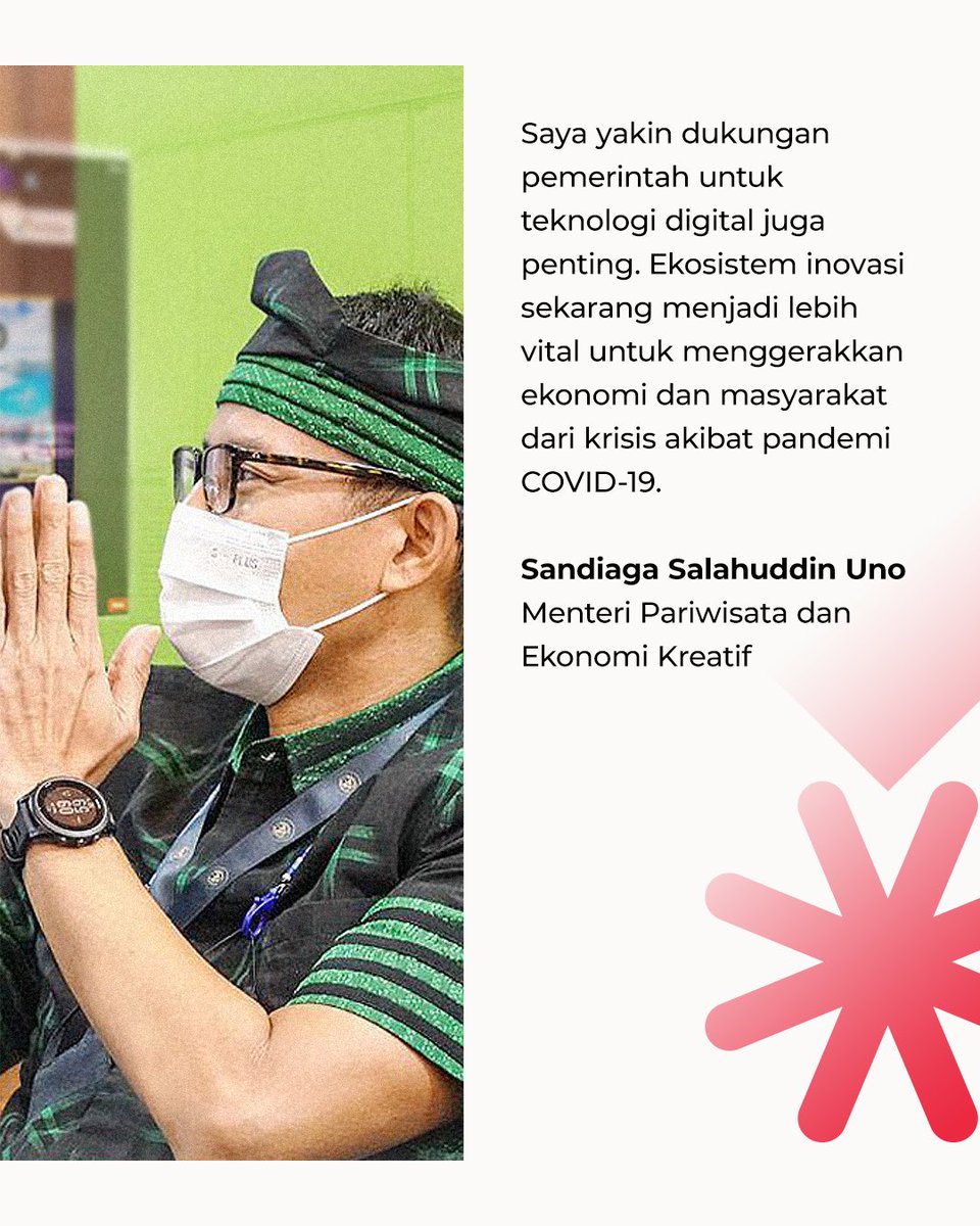 KemenPariwisata's tweet photo. Selain itu, Kemenprekraf juga akan meningkatkan kerja sama di bidang teknologi digital salah satunya melalui kolaborasi program BEKUP dengan #HUNINDOTECH. https://t.co/VYzMFqSULj
