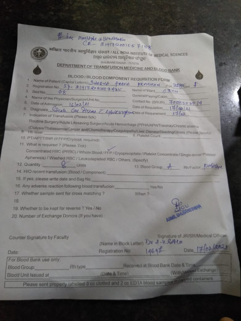 bloodhub_odisha's tweet photo. #Bhubaneswar #AIIMS
#EmergencyNeed
Blood group:A+
No.of units:8
Exchange:Yes
Patient name:Swarnaprava Pradhan
Phone: 9439522088
@Blood_4_odisha
@NoTearsFoundat2 @BBSRBuzz @Blood4Odisha @Blood_Odisha @ELister_social @Parivartanorg @satyabrat_kiran @tapralisha @satyadeep_sahoo https://t.co/TBfMZ85c0e