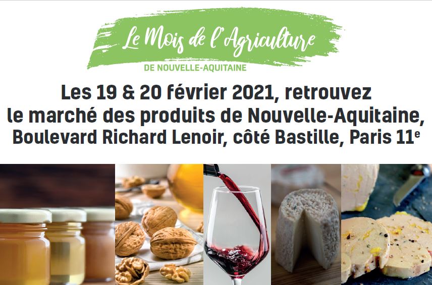 Dans le cadre du Mois de l’Agriculture de Nouvelle-Aquitaine, @lesproduitsdeNA, en collaboration avec la SAS EatLim, organisent un grand marché de produits régionaux ! RDV les 19 et 20 février, bd Richard Lenoir dans le 11e pour faire le plein de bons produits !