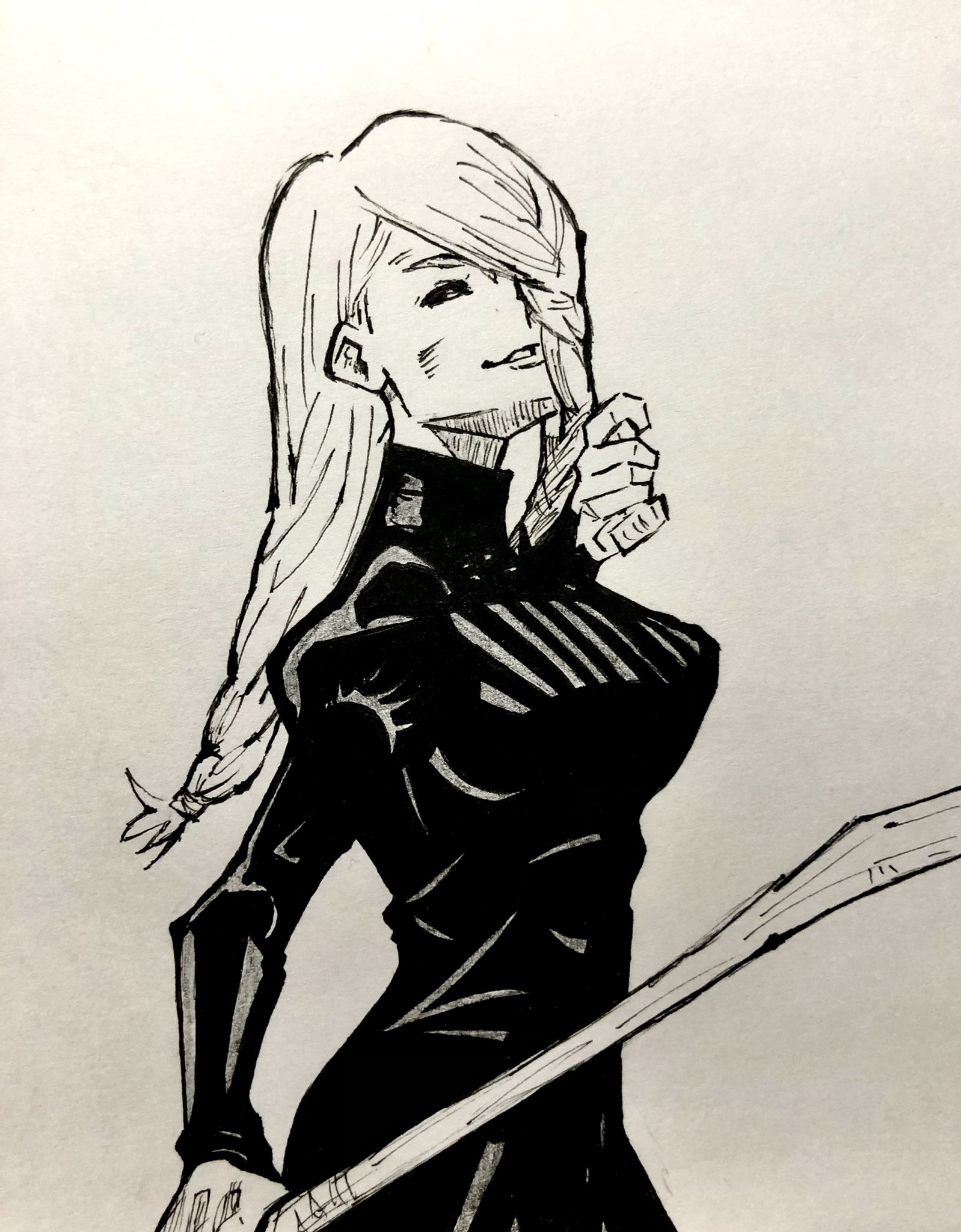 とうふ No Twitter 呪術廻戦から冥冥さんでーす マンガ絵の冥さんクールでかっこいい ๑ ᴗ ๑ でも今までのどの漫画 アニメでも見たことないような髪型してるよね お絵描き 模写 モノクロ お絵描き好きと繋がりたい 呪術廻戦 呪術廻戦 イラスト 冥冥