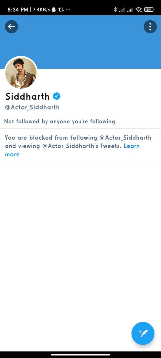 Pilla Na Koduku  Okka Tweet Esa Block Chesadu #ActorSiddharth
