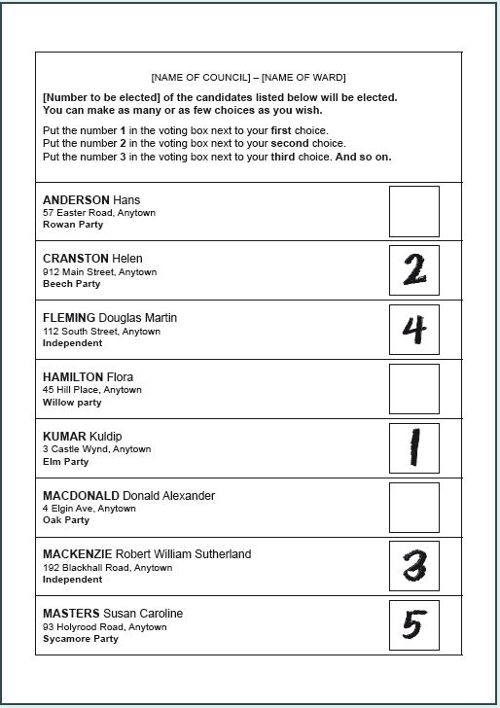 There are a good few politicians that say voting for AFI or others in the regional ballot is "gaming the system". That is a predeterminable stupid position. Take the council for instance. Below is a sample ballot.
