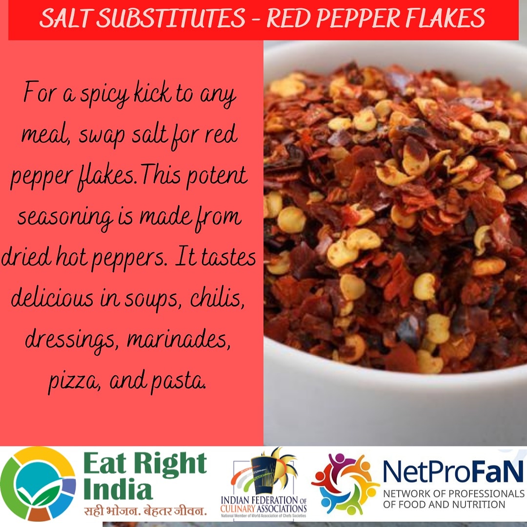 Red pepper flakes give a hot peppery taste making the dish spicy and flavorful.

#Netprofan #netprofanIndia #netprofantamilnadu #netprofanchennai #eatrightIndia #eatrightchennai #fssaiIndia #IFCA #saltsubstitute #redpepper #redpepperflakes #spices #Indianspices #spicy .