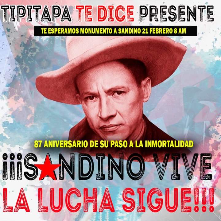 Te esperamos este 21 de Febrero 8:am en el Monumento De Sandino 87 aniversario del paso a la inmortalidad <a href="/Majatriz/">Martha Jamileth Velásquez</a> <a href="/Carev293/">Carlos Reyes Velásquez</a> <a href="/LedaSantana8/">Leda Santana</a> <a href="/Blandon_ly/">Odalys Santana ❤️🖤✌️</a> <a href="/ElizaCaldern5/">Eliza Calderón</a> <a href="/SantaElizabet70/">Elizabeth Santos</a> <a href="/Yaho0416/">YahoskaMendoza #AquiNoSeRindeNadie</a> <a href="/SomosMD2/">Somos dos</a> <a href="/ElCuervoNica/">🅴🅻 🅲🆄🅴🆁🆅🅾🇳🇮</a> <a href="/PraviaDavid/">David pravia</a>