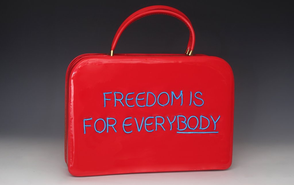 ppgraction's tweet image. This is badass! &quot;Freedom is for Everybody,&quot; a new exhibit featuring work by @MichelePred that highlights #ReproRights &amp;amp; #EqualPay, is coming to STL&apos;s @projectsplusg! bit.ly/3jUWqWw (Even cooler: the artist is donating proceeds from the sale of her art to @PPSLR!)